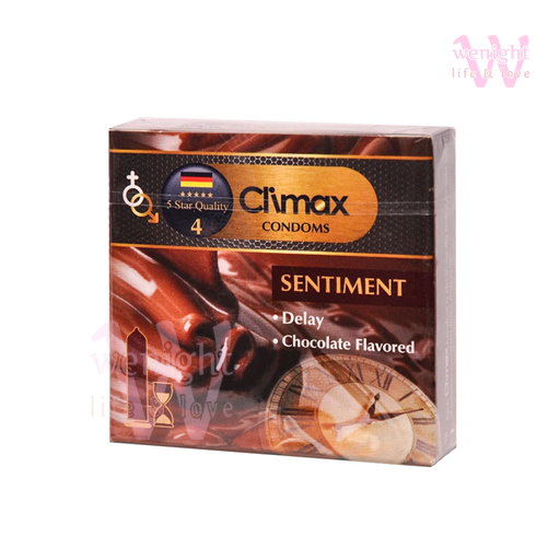 climax-sentiment-chocolate-flavored-delay-condoms-کاندوم خاردار کلایمکس مدل SENTIMENT بسته 3تایی (1) خرید کاندوم تاخیری کلایمکس مدل SENTIMENT بسته 3تایی
