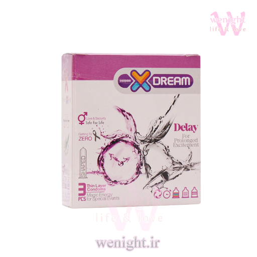 wenight.ir-قیمت کاندوم تاخیری ایکس دریم Delay بسته 3 عددی خرید کاندوم تاخیری ایکس دریم Delay