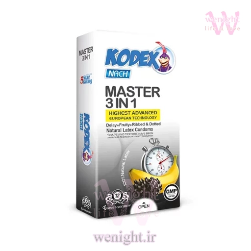 wenight.ir- مزایای کاندوم تاخیری کدکس مدل Master 3 In 1 بسته 12 عددی – ساده خرید کاندوم تاخیری کدکس Master 3 In 1 بسته 12تایی