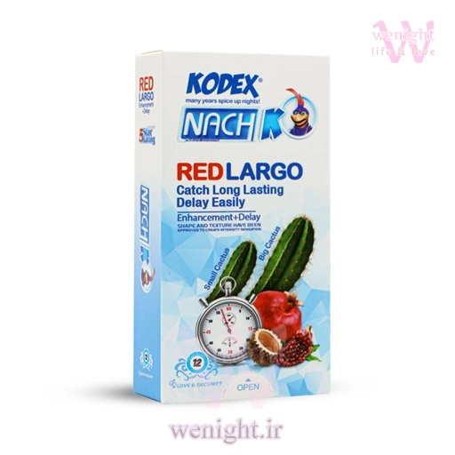 wenight.ir-مشخصات کاندوم کدکس بزرگ کننده تاخیری خاردار RED LARGO خرید کاندوم کدکس RED LARGO تاخیری حجم دهنده