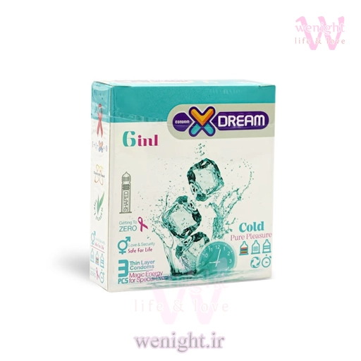 wenight.ir- ویژگی کاندوم تاخیری طعم دار ایکس دریم مدل Cold خرید کاندوم ایکس دریم مدل Cold بسته 3 عددی