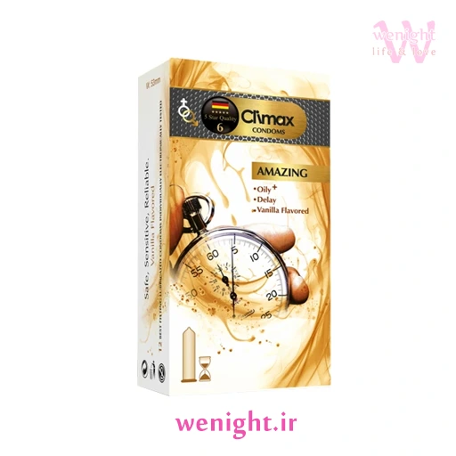 wenight.ir-خرید-و-قیمت-کاندوم-کلایمکس-AMAZING-تاخیری.webp کاندوم کلایمکس AMAZING تاخیری طعم دار خیلی چرب | بسته 12 عددی - Image 1